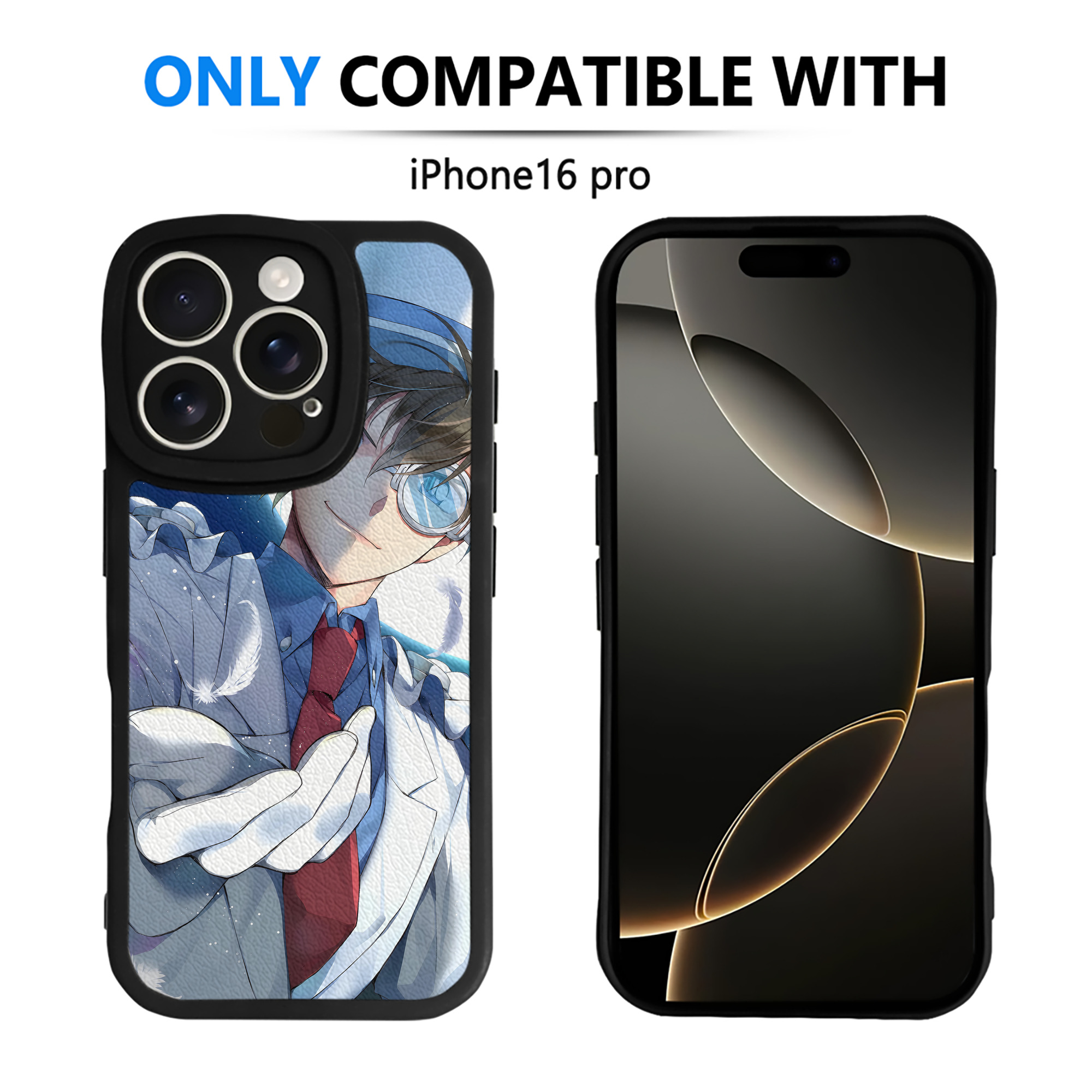 （画像用） 名探偵コナン Detective Conan 【iPhone 16シリーズ対応】シリコンスマホケース（レザー調） 材質：シリコン
